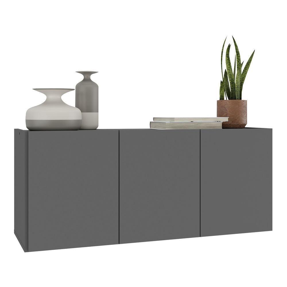 Aparador Buffet Suspenso 3 Portas Multimóveis Mp8001 Grafite Grafite - 1