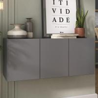 Aparador Buffet Suspenso 3 Portas Multimóveis Mp8001 Grafite Grafite - 2