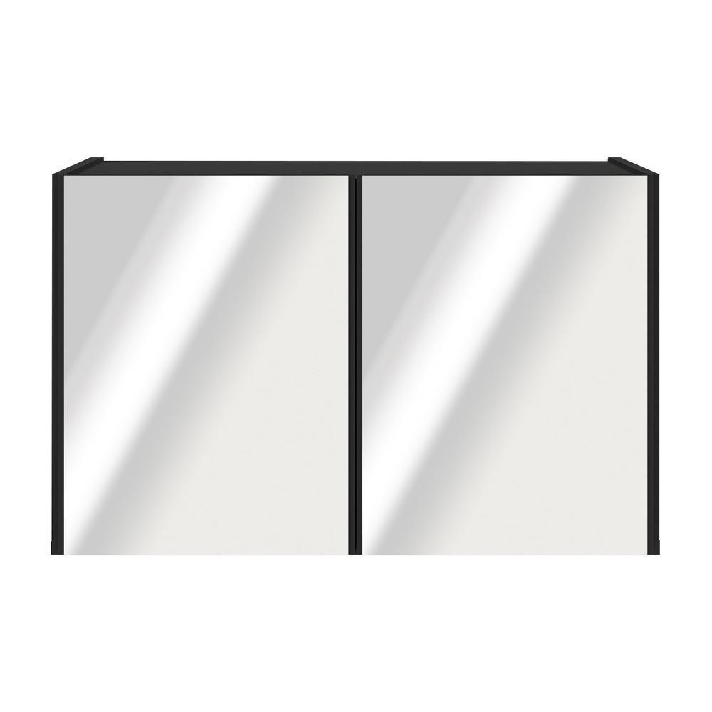 Aparador Buffet Suspenso Com Espelhos 2 Portas Multimóveis Mp8003 Preto Preto - 5