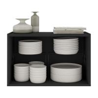 Aparador Buffet Suspenso Com Espelhos 2 Portas Multimóveis Mp8003 Preto Preto