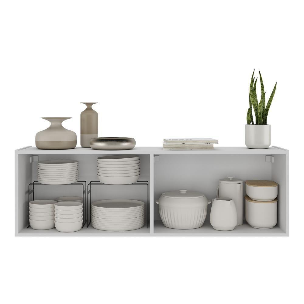 Aparador Buffet Suspenso Com Espelhos 4 Portas Multimóveis Mp8005 Branco Branco - 4