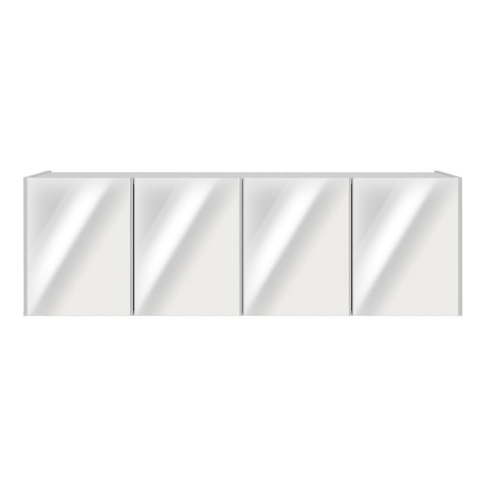 Aparador Buffet Suspenso Com Espelhos 4 Portas Multimóveis Mp8005 Branco Branco - 5