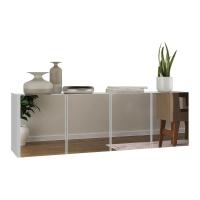Aparador Buffet Suspenso Com Espelhos 4 Portas Multimóveis Mp8005 Branco Branco - 1