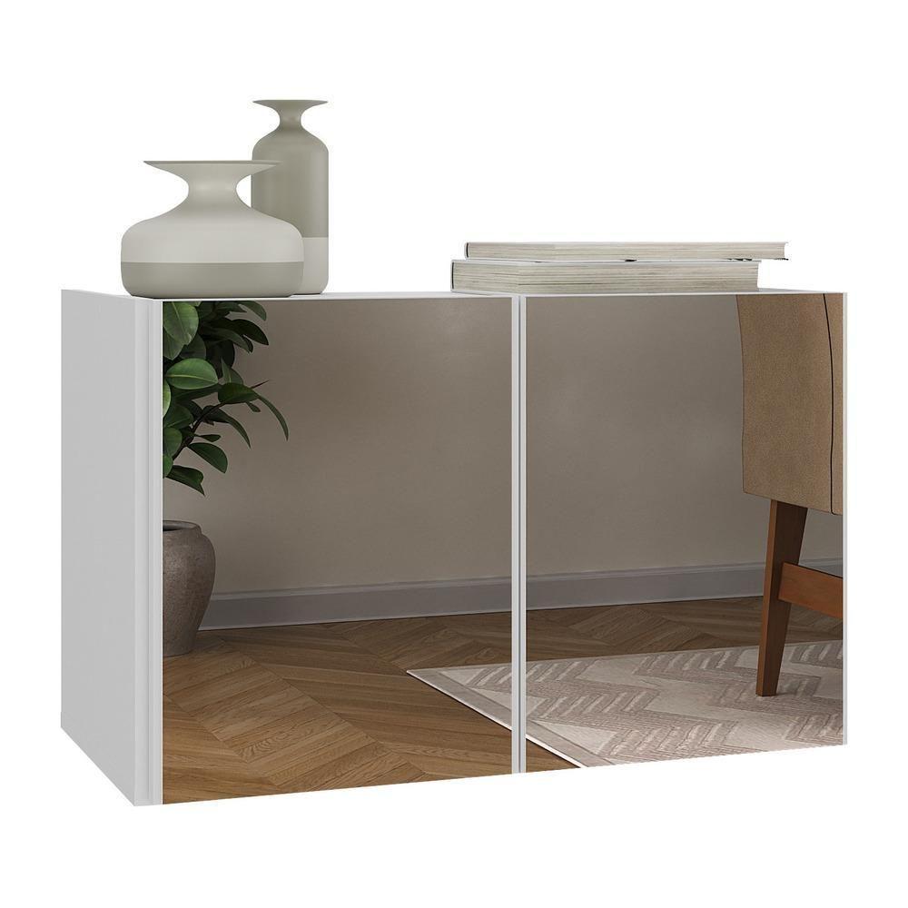 Aparador Buffet Suspenso Com Espelhos 2 Portas Multimóveis Mp8003 Branco Branco - 1