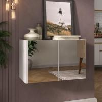 Aparador Buffet Suspenso Com Espelhos 2 Portas Multimóveis Mp8003 Branco Branco