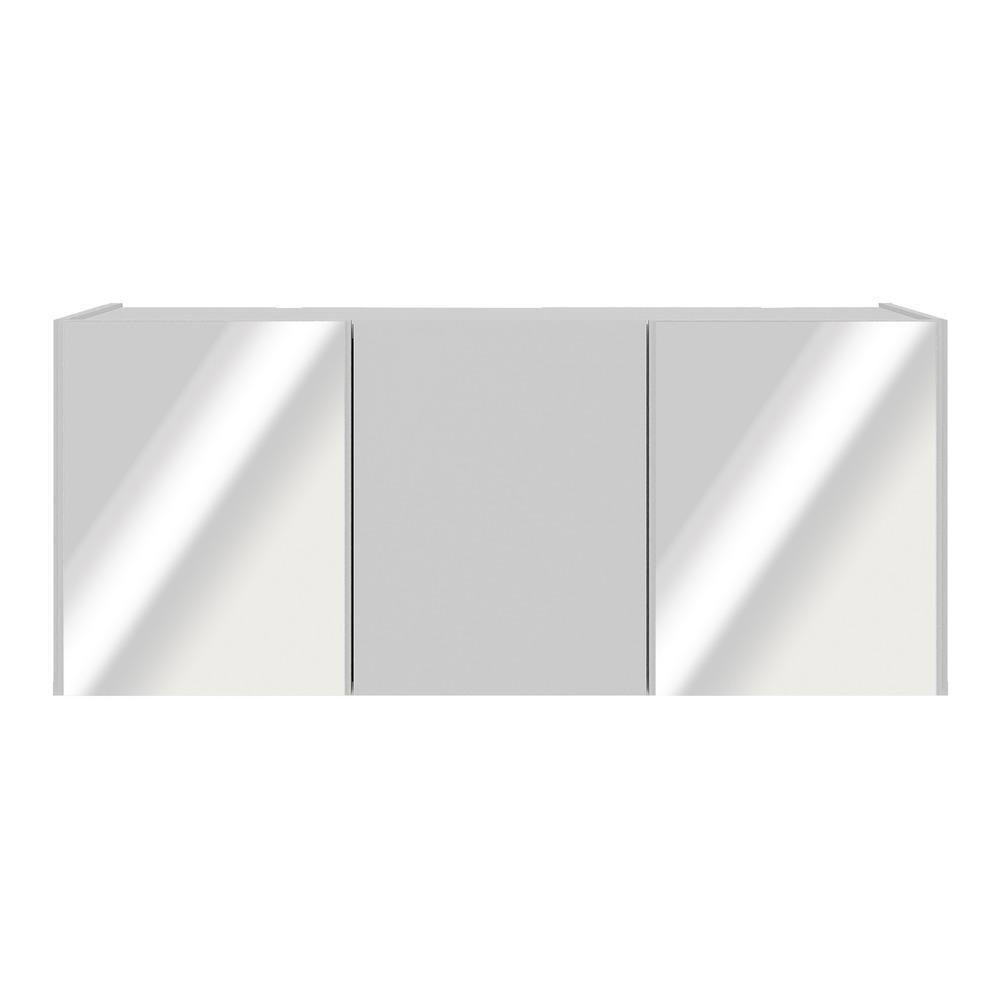 Aparador Buffet Suspenso Com Espelhos 3 Portas Multimóveis Mp8004 Branco Branco - 5