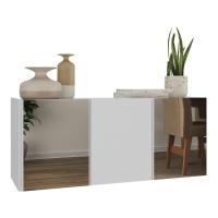 Aparador Buffet Suspenso Com Espelhos 3 Portas Multimóveis Mp8004 Branco Branco - 1
