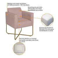 Poltrona Decorativa Andréia Base X Dourada Linho Cor Rosê - 6