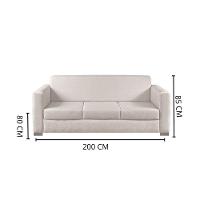 Sofá Basic 3 Lugares Couro Preto 2,00 M - 4