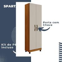 Armário Multiuso Sparta 2 Portas Com Chave Benetil Cinamomo Off White - 5