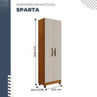 Armário Multiuso Sparta 2 Portas Com Chave Benetil Cinamomo Off White - 11