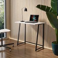 Escrivaninha Mesa Dobravel Office E Estudo Jade Klm Store Branco Com Preto - 1
