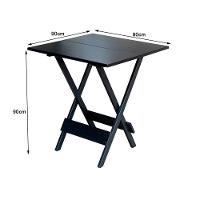 Conjunto De Mesa Dobravel Para Restaurante De Madeira 90x90 Com 4 Cadeiras Preto - Preto - 3