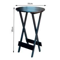 Mesa Bistro De Madeira Dobravel - Preto - Preto - 2