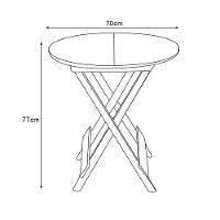 Mesa Para Açaí Dobravel De Madeira 70 Redonda - Imbuia - Marrom - 2