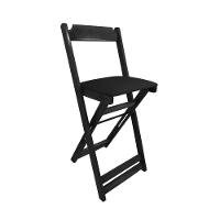 Kit 6 Cadeiras Bistro Dobravel De Madeira Estofada Preta - Preto - 4