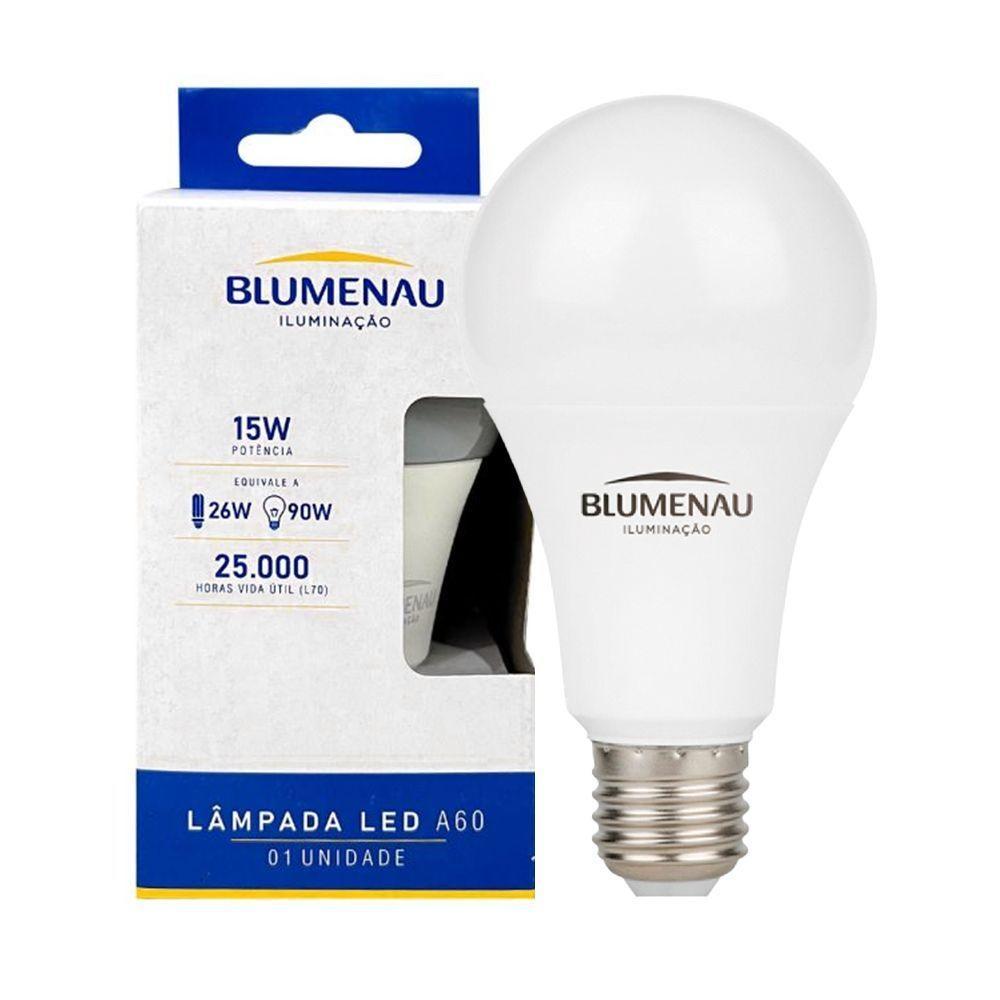 Lâmpada Led Bulbo A60 15w Blumenau E27 Bivolt 6500k Luz Fria - 1