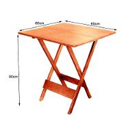 Jogo De Mesa Dobravel De Madeira 60x60 Com 4 Cadeiras Natural Estofado Preto - Marrom - 3