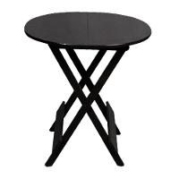 Conjunto De Mesa Dobravel De Madeira 70cm Redondo Com 4 Cadeiras Preto - Preto - 5