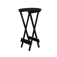 Conjunto Bistro De Madeira Dobravel Redondo 55cm Diametro Com 2 Cadeiras Preto Preto - Preto - 3