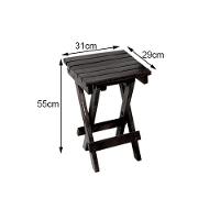 Conjunto De Mesa Dobravel De Madeira 60cm Redondo Com 4 Banquinhos Dobraveis Preto - Preto - 9