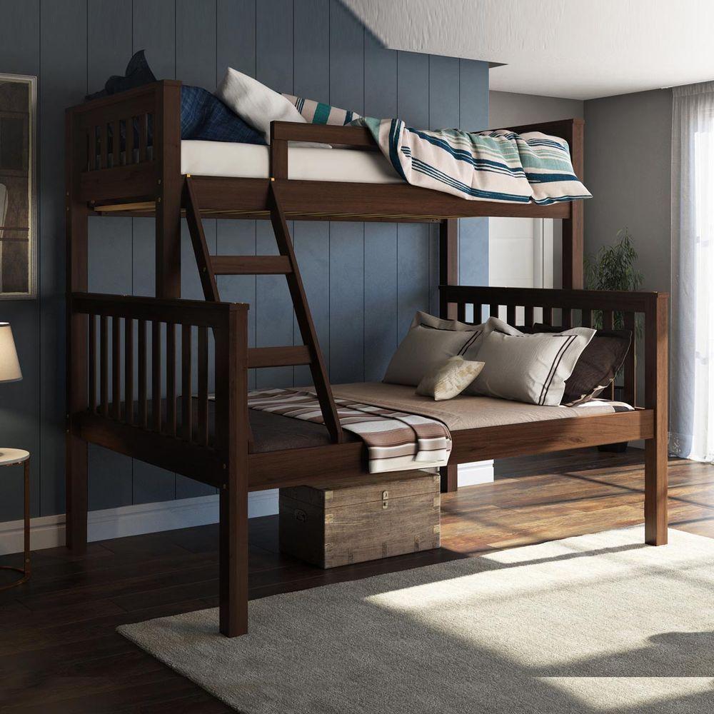 Beliche Com Cama De Casal Castanho Escuro Madeira Pinus - Saraiva - 1