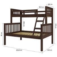 Beliche Com Cama De Casal Castanho Escuro Madeira Pinus - Saraiva - 3