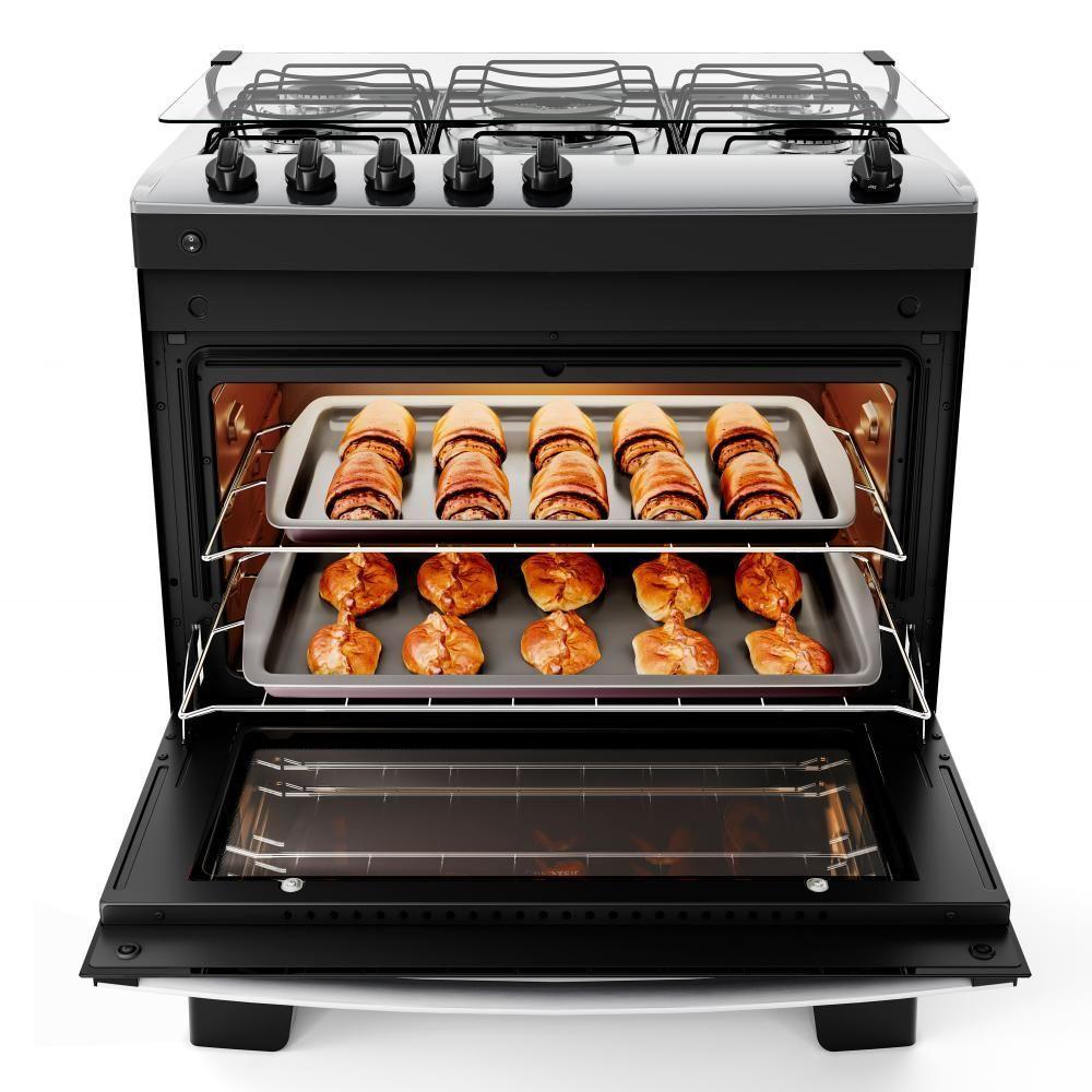 Fogão 5 Bocas Preto Com Mesa Inox Atlas Agile Up Bivolt - 4