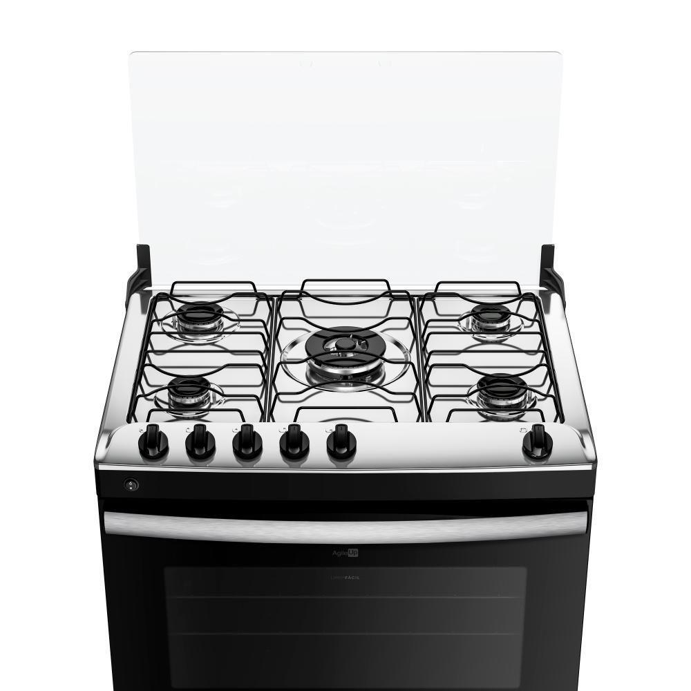 Fogão 5 Bocas Preto Com Mesa Inox Atlas Agile Up Bivolt - 6