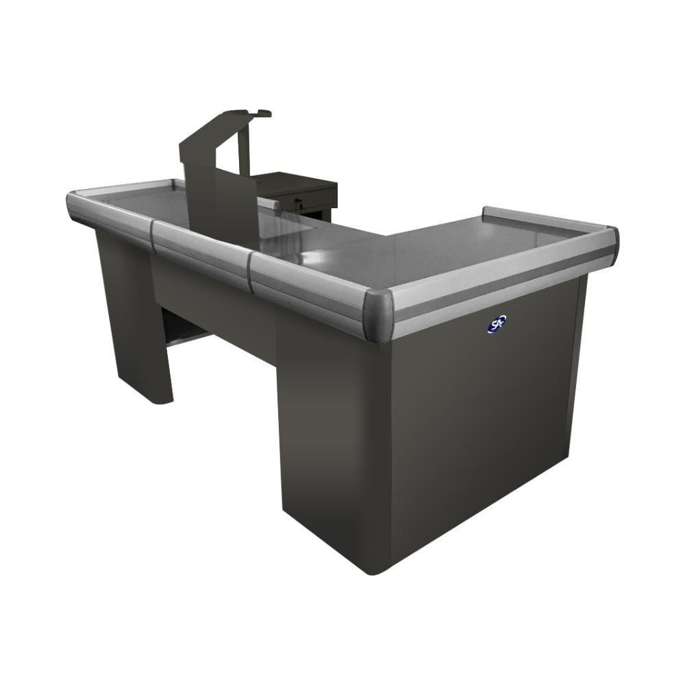 Empacotador Check Out 2,00 Com Recorte Para Balanca Total Preto - Sa Gondolas - 1