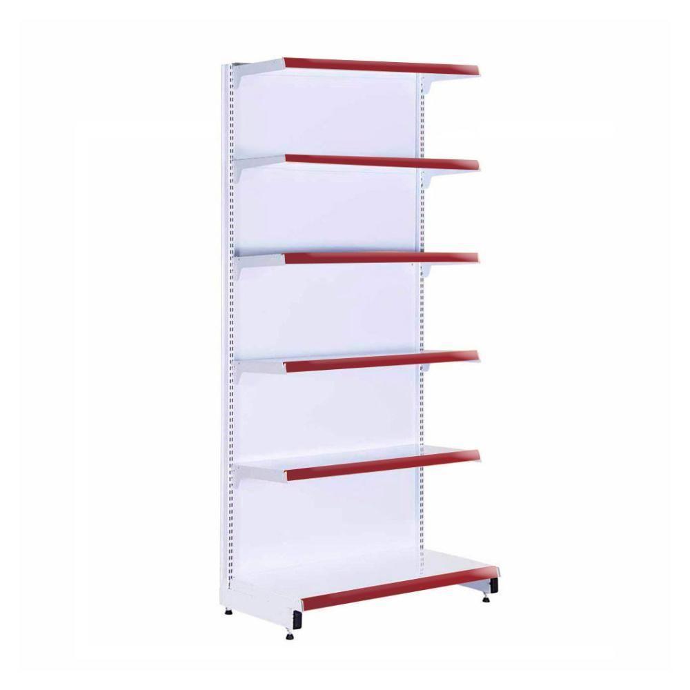 Gôndola Prateleira Supermercado 6 Níveis 40x30 New Plus 2,00m Parede Inicial Vermelho Sa Gôndolas - 1