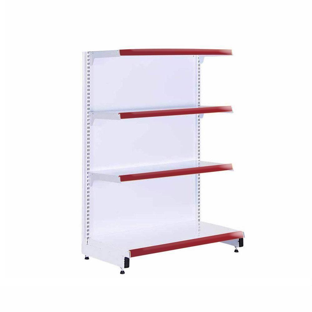 Gôndola Prateleira Supermercado 4 Níveis 40x30 New Plus 1,40m Ponta Pe Vermelho - Sa Gôndolas - 1