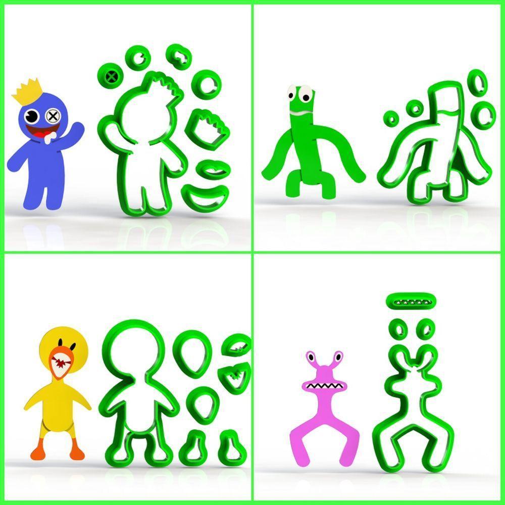 Cortador Kit Roblox Rainbow Friends 4 Modelos Modulares Tamanho 5 Cm - 2