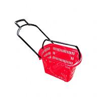 Kit - 10 Cestos Grande Com Rodízio D300 Cód. 3300 Vermelho - Della Plast