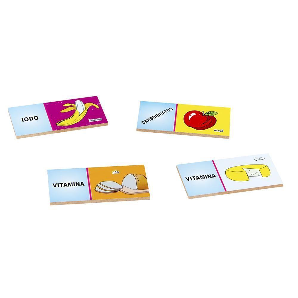 Dominó Alimentação Saudável - 28 Peças - Madeira - 2