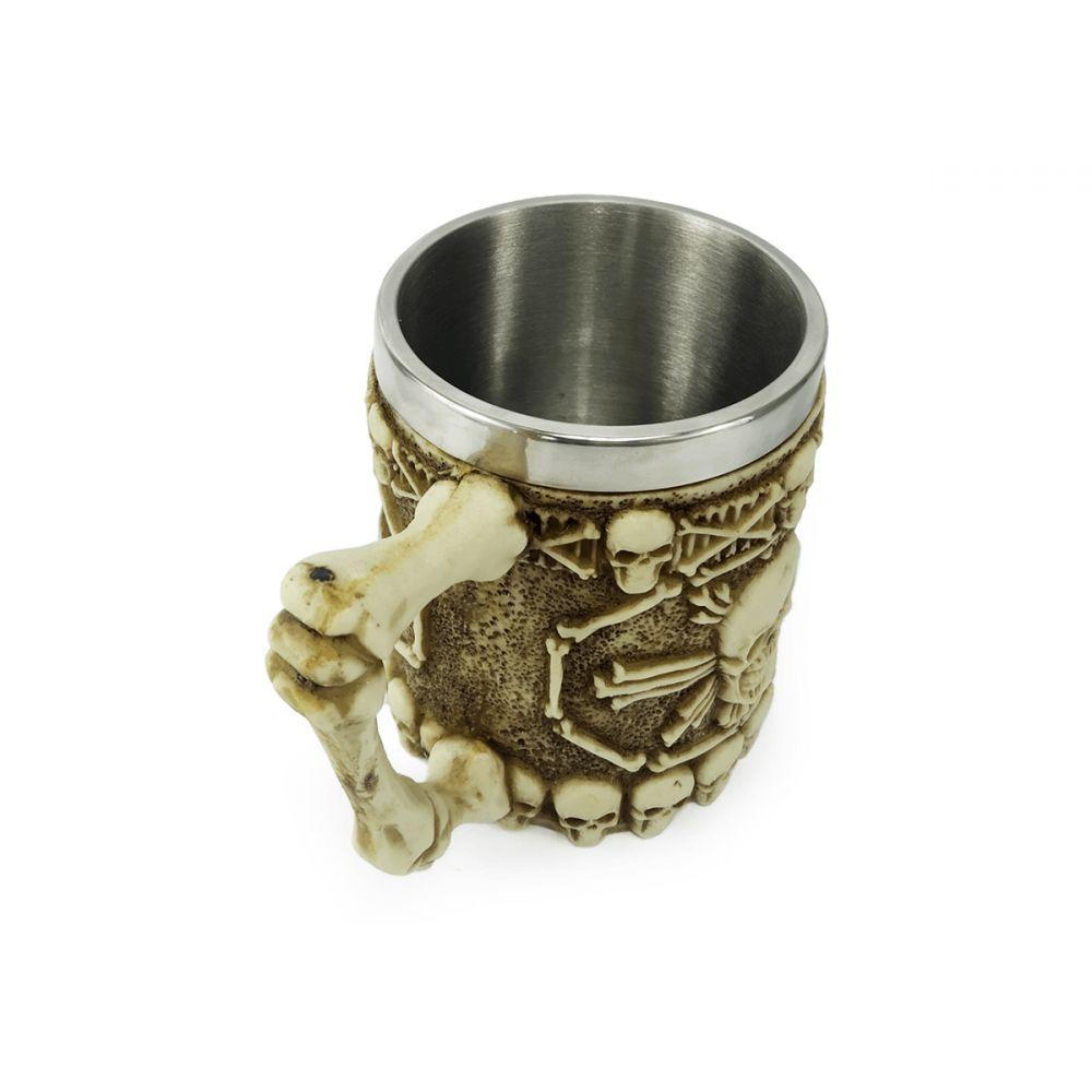Caneca Caveira X Com Alça 400ml Copo Em Metal E Resina - 2