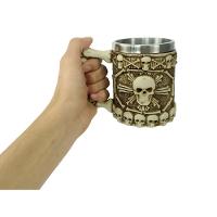 Caneca Caveira X Com Alça 400ml Copo Em Metal E Resina - 3