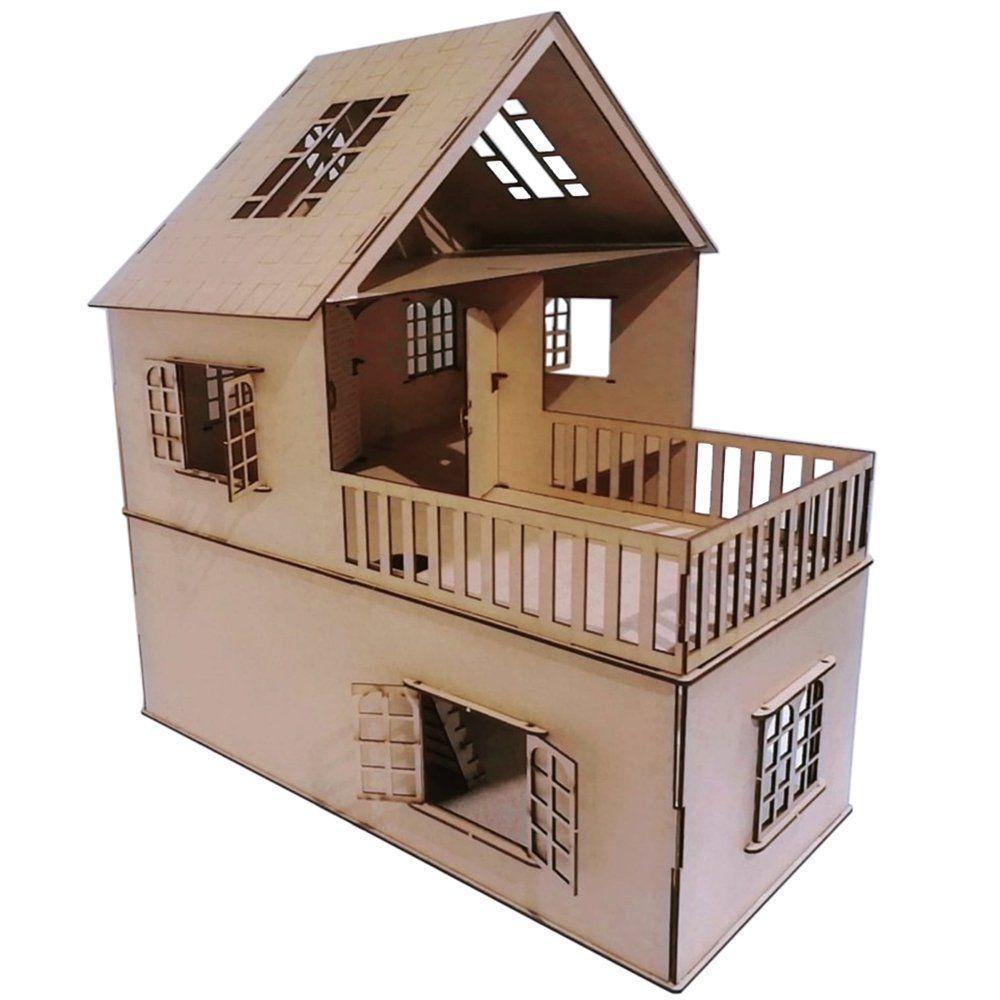 Casa Casinha Para Boneca Polly Lol - Com Varanda - 43 Cm - Com Móveis - Kits E Gifts - 4