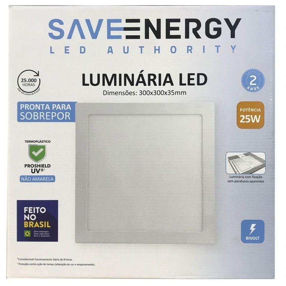 Luminária Plafon Led Sobrepor 25w 5700k Branco Saveenergy - 1