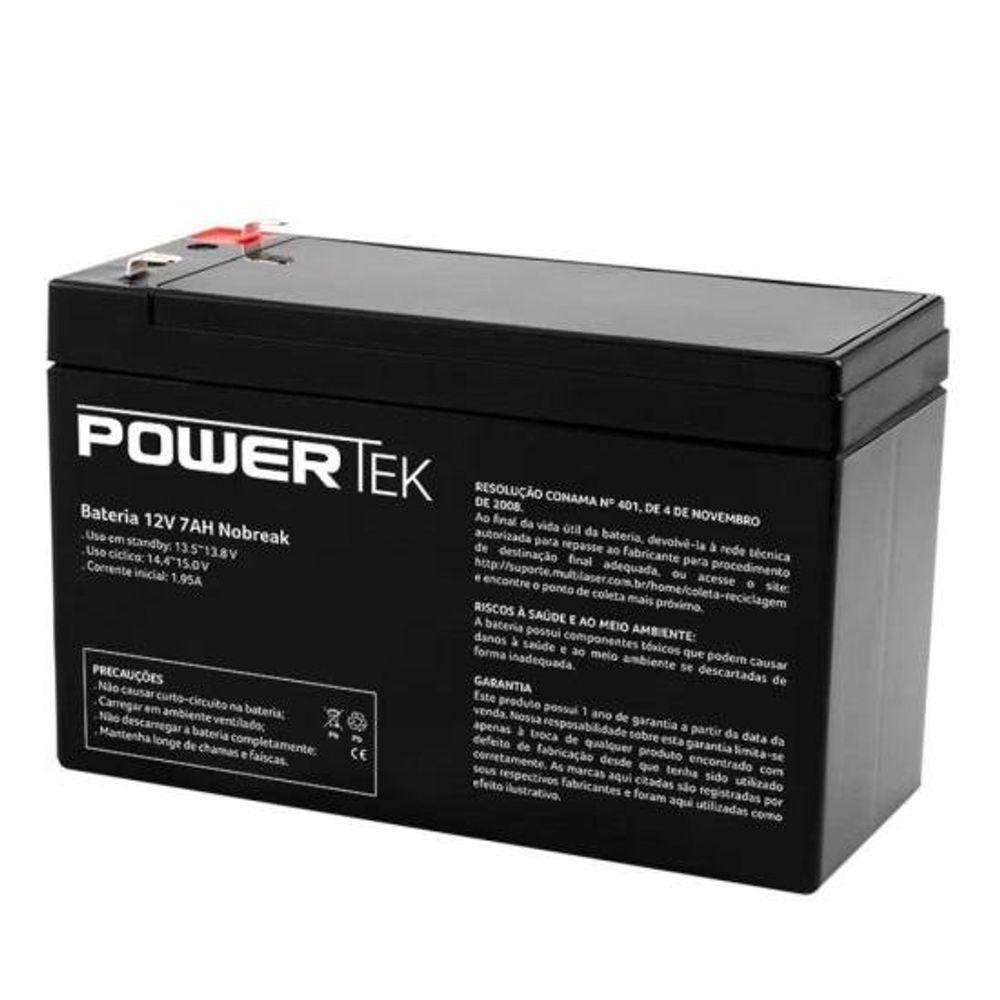 Bateria P/ Nobreak 12V/7Ah En013 Preta Powertek - 1