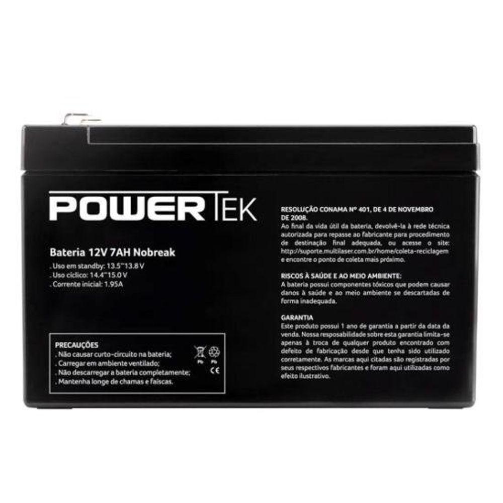 Bateria P/ Nobreak 12V/7Ah En013 Preta Powertek - 3