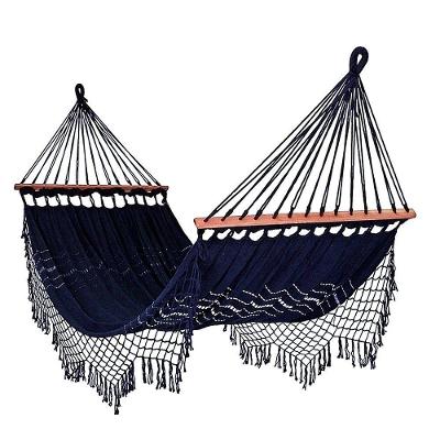 Rede Grande De Dormir Americana Com Madeira Cor:Azul Marinho