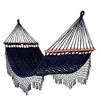 Rede Grande De Dormir Americana Com Madeira Cor:Azul Marinho - 1