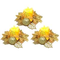 Kit 3 Porta Velas Bico De Papagaio Com Vela Eletrônica Led - 1