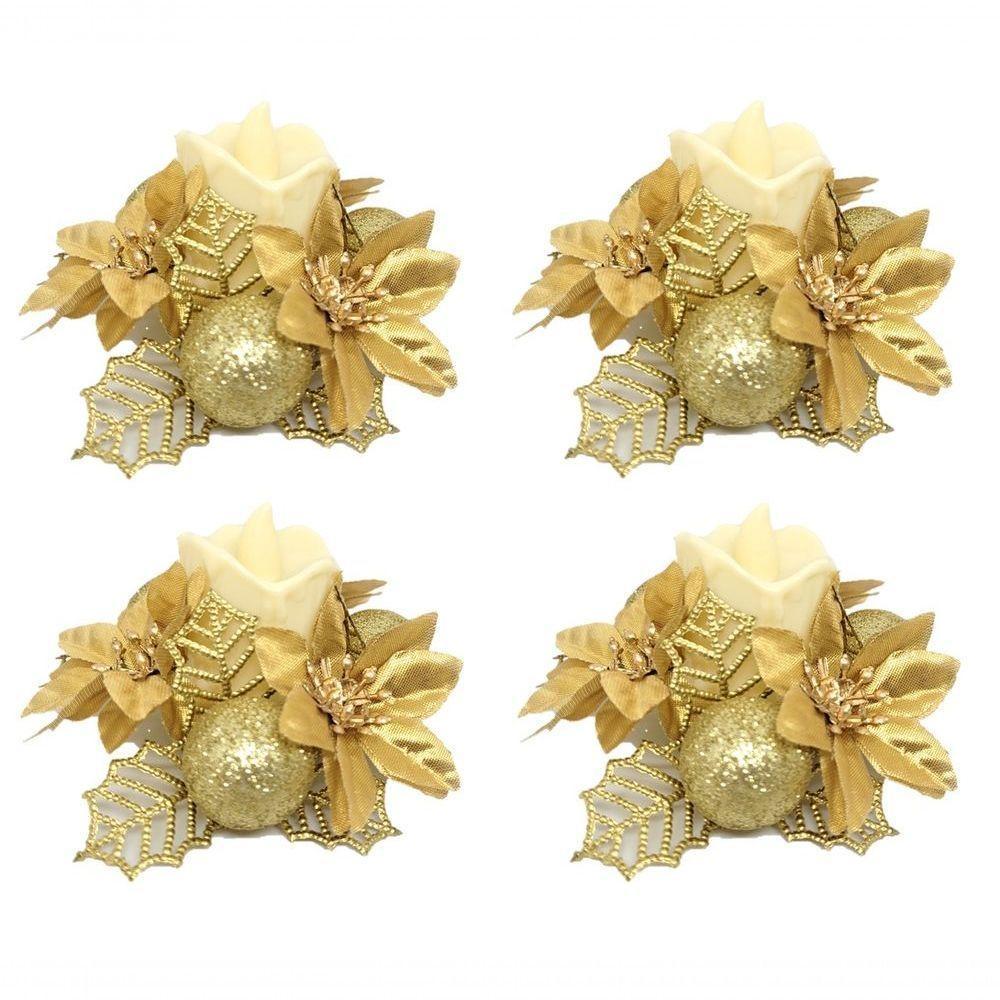 Jogo 4 Velas Eletrônicas Natal Decorado Bico Papagaio - 2