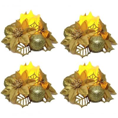 Jogo 4 Velas Eletrônicas Natal Decorado Bico Papagaio