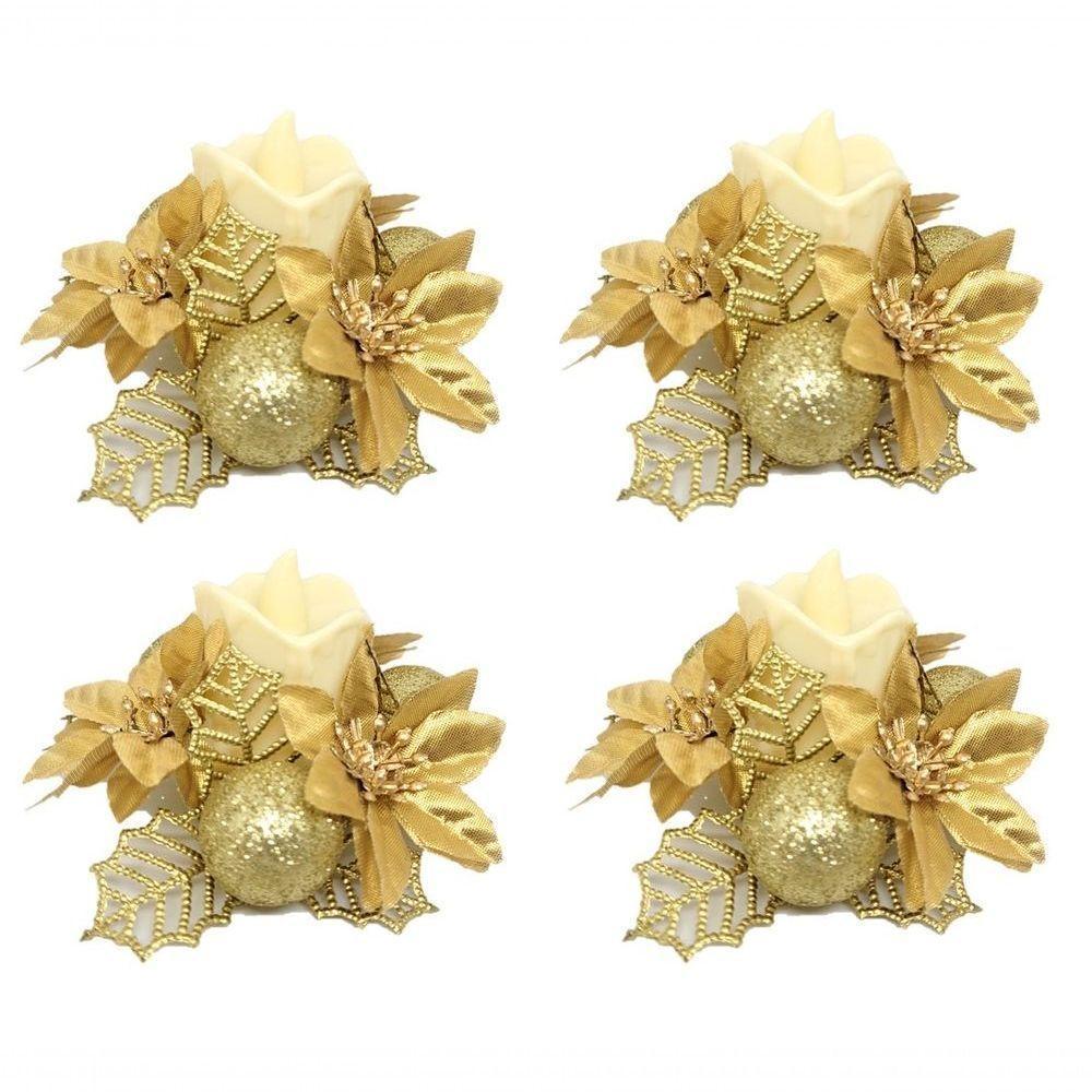 Kit 4 Porta Velas Bico De Papagaio Com Vela Eletrônica - 1