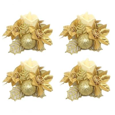 Kit 4 Porta Velas Bico De Papagaio Com Vela Eletrônica