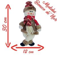 Kit 10 Enfeites Boneco De Neve E Papai Noel Natal Em Tecido 30cm - 2