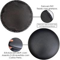 Kit 02 Assentos Redondo Preto 25 Cm - 6